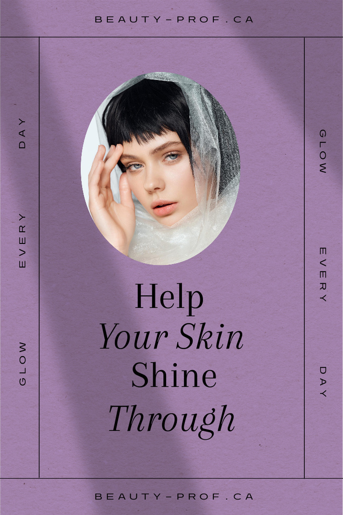 Plantilla de diseño de Skincare Ad with Beautiful Young Woman Pinterest 