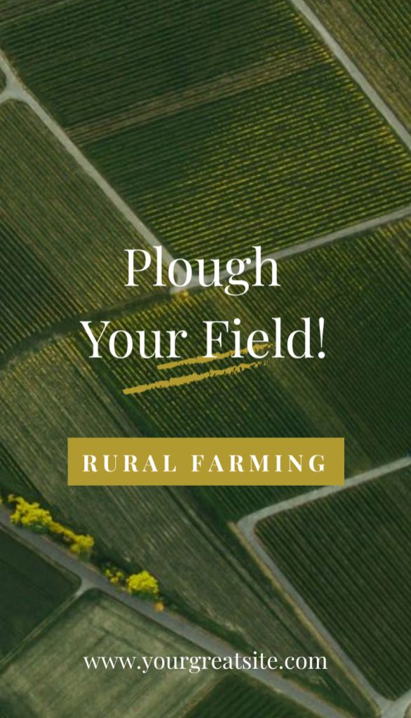 Farmland Advertisement Showing Fields Business Card US Vertical Šablona návrhu
