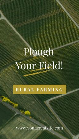 Farmland Advertisement Showing Fields Business Card US Vertical Design Template