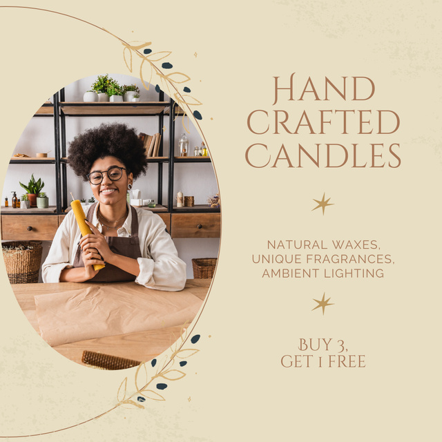 Best Deal on Handmade Natural Wax Candles Animated Post Design Template