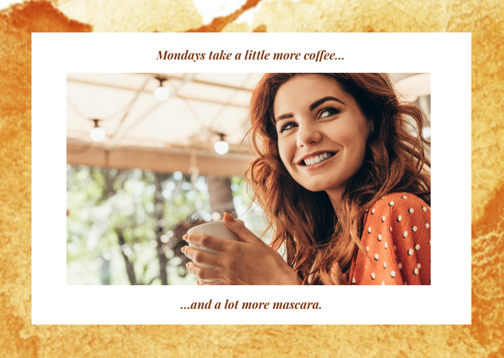 Young smiling woman Postcard Design Template