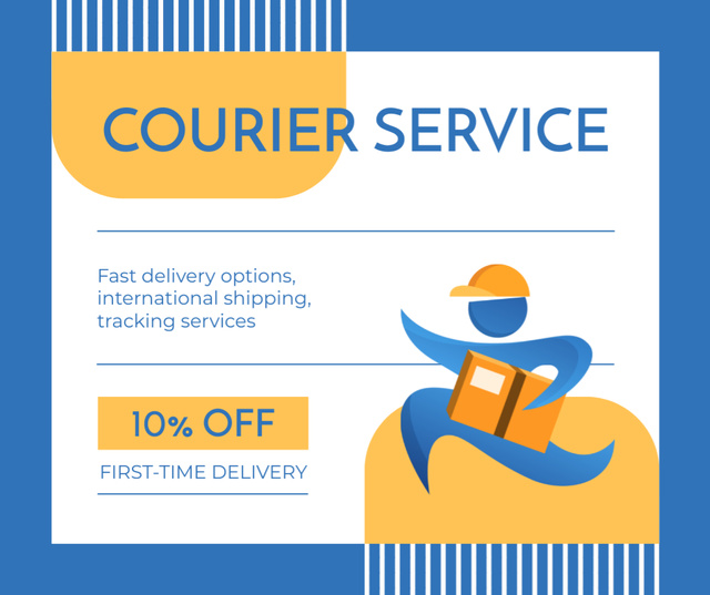 Discount on First Time Delivery Facebook Design Template