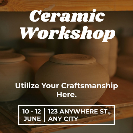 Ceramic Workshop Announcement In Summer Instagram Design Template