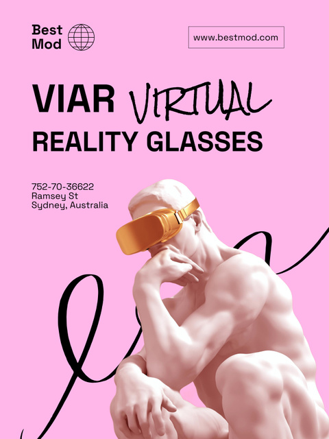 Sale Offer of Virtual Reality Glasses Poster USデザインテンプレート