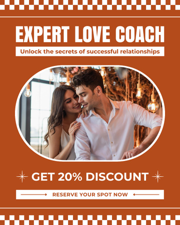 Reserve Spot for  Love Coach Session with Discount Instagram Post Vertical Design Template