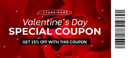 Special Discount for Valentine's Day Coupon 3.75x8.25in Design Template