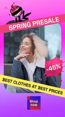 Denim Jacket In Spring Presale Instagram Video Story Design Template