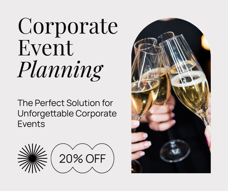 Unforgettable Corporate Events with Discounts Facebook Design Template