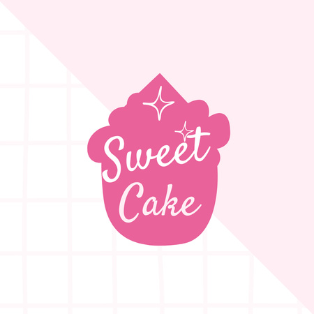 Проста мінімальна реклама пекарні на рожевому Logo – шаблон для дизайну