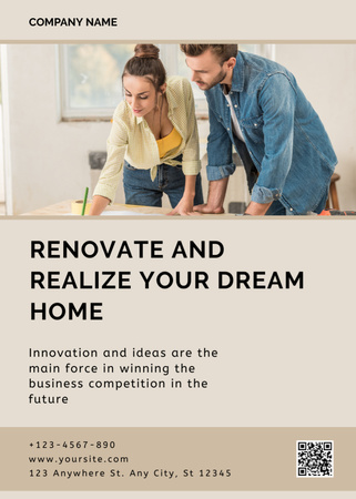 Home Renovation Services Beige Flayer – шаблон для дизайна