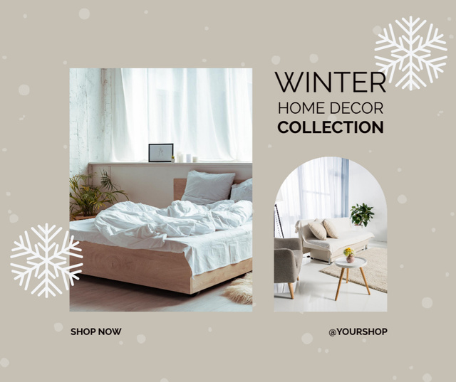 Designvorlage Winter Home Decor Collection für Facebook