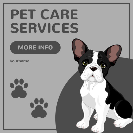 Υπηρεσίες φροντίδας σκύλων Instagram AD Πρότυπο σχεδίασης