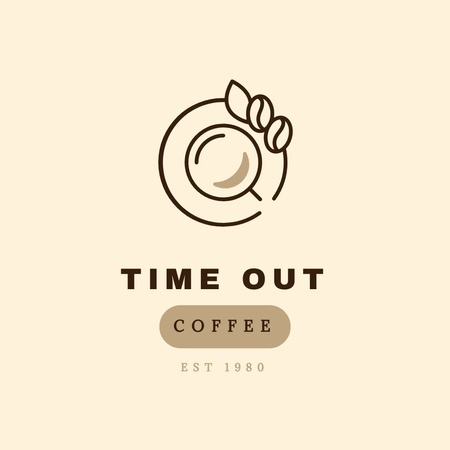 Ontwerpsjabloon van Logo van Illustration of Coffee Cup with Beans