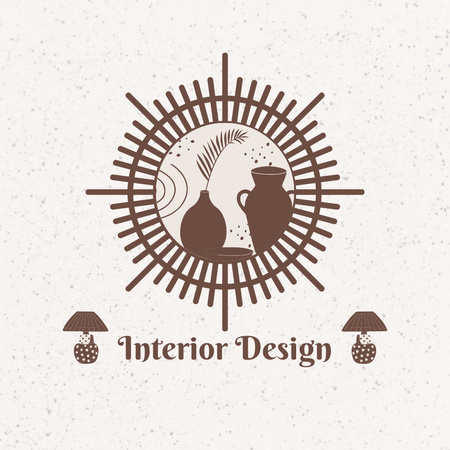Güzel Ev Dekorlu İç Tasarım Reklamı Animated Logo Tasarım Şablonu