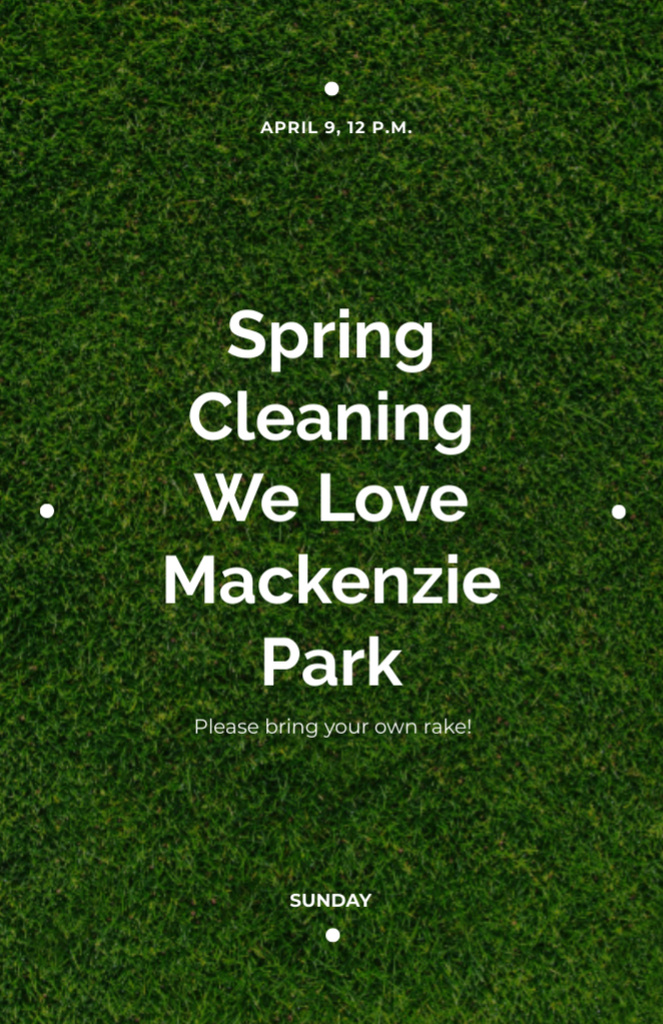 Spring Cleaning Event Invitation with Green Grass Flyer 5.5x8.5in Design Template