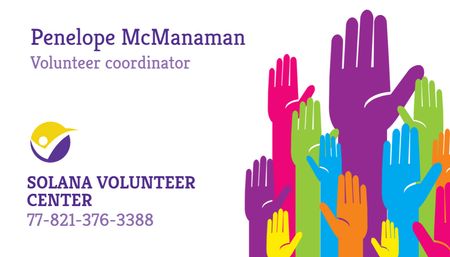 Volunteer Coordinator Contact Information Business Card US Design Template