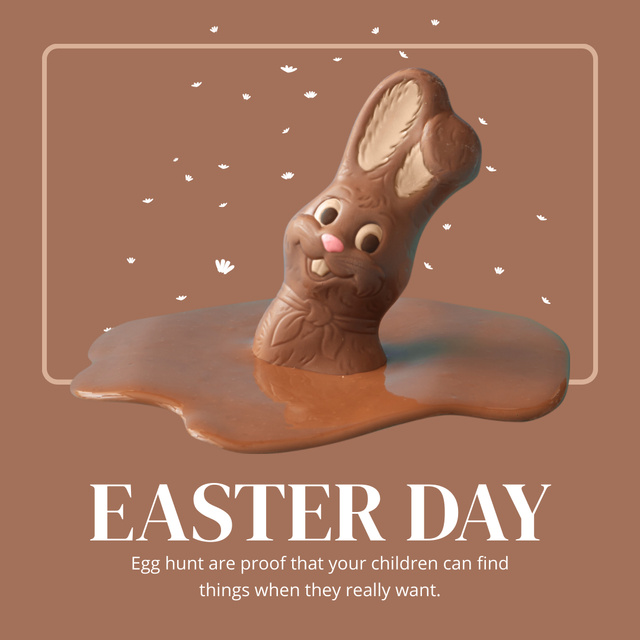 Plantilla de diseño de Melting Chocolate Easter Bunny Instagram 