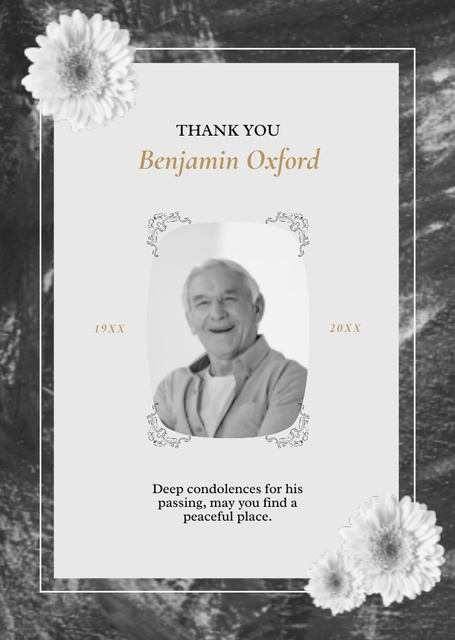 Szablon projektu Condolences Message on Death With Flowers Postcard A6 Vertical