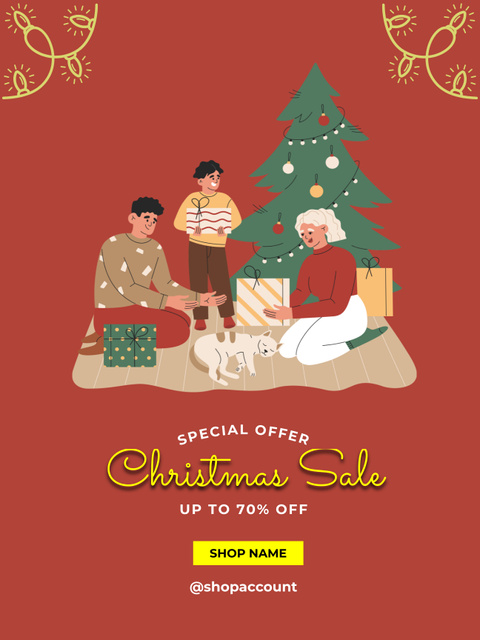 Christmas Sale Offers for Home and Family Poster US Design Template