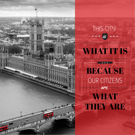 City quote with London view Instagram AD Design Template