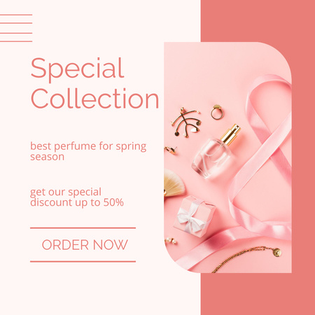 Uudet kevään tuoksut ja hajuvedet Instagram Design Template