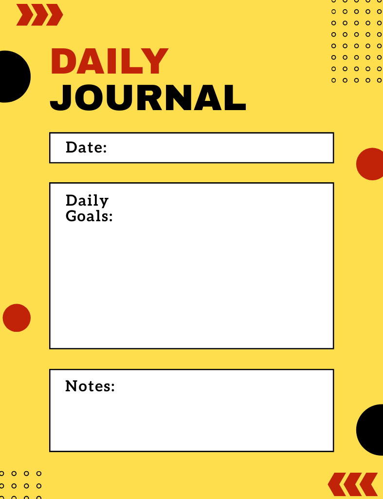 Daily Journal on Bright Circles Pattern Notepad 107x139mm – шаблон для дизайну