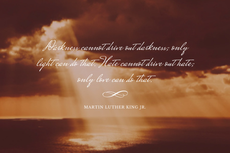 День Мартина Лютера Кинга с живописным закатом на берегу моря Postcard 4x6in – шаблон для дизайна