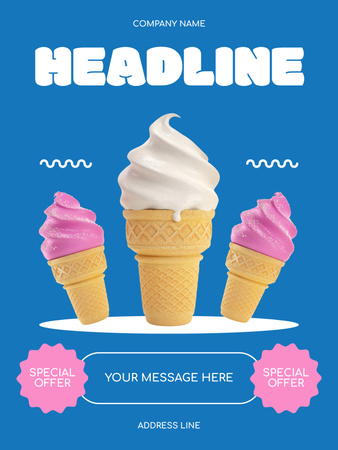 Специальное предложение на вкусное мороженое Poster US – шаблон для дизайна