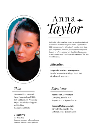 Sales Manager Skills In Online And Print Media Resume Design Template