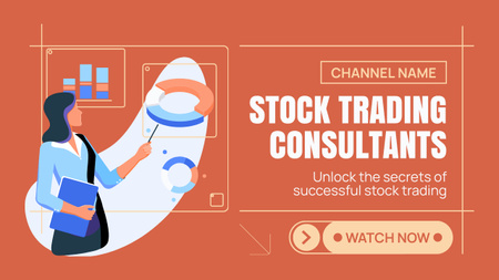Ontwerpsjabloon van Youtube Thumbnail van Informatieve consultaties over aandelenhandel