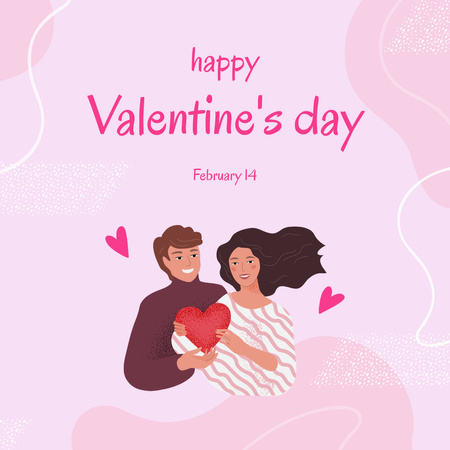 Greeting on Valentine's Day Instagram Design Template