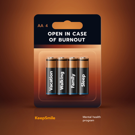 Funny Joke with Set of Batteries Instagram Design Template