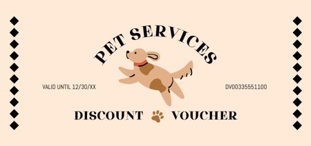 Pet Shop Ad with Cute Dog Coupon Din Large Design Template