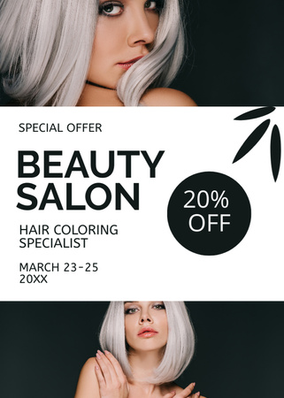 Discount Offer on Hair Coloring Specialist Services Flayer Design Template