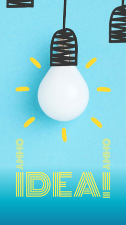 Idea Inspiration with Glowing Lightbulb Instagram Storyデザインテンプレート