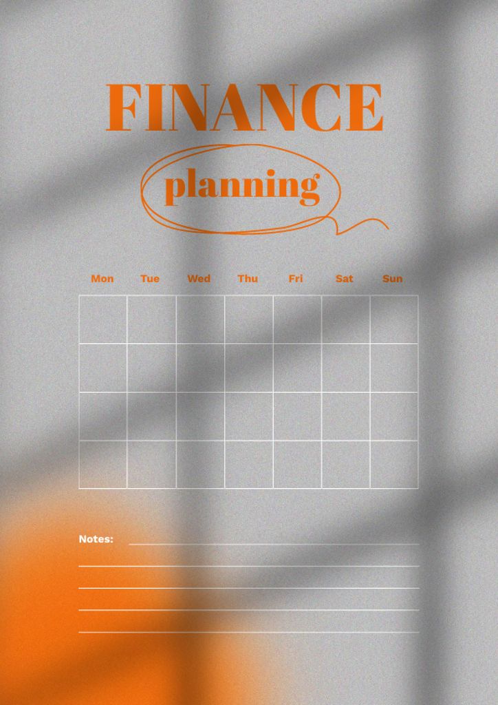 Finance Monthly Planning Schedule Planner – шаблон для дизайна