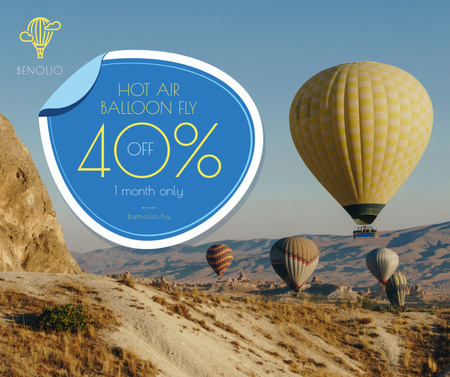 Hot Air Balloon Flight Discount Offer Facebook Design Template