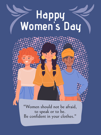 Phrase about Confidence on International Women's Day Poster US Design Template