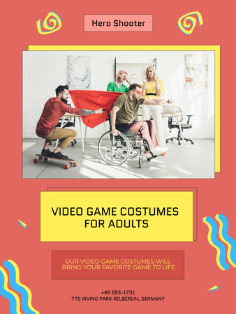 Video Game Costumes Offer Poster 36x48in Design Template