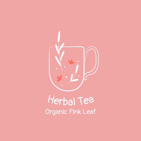 Cup with Herbal Tea Logo Tasarım Şablonu