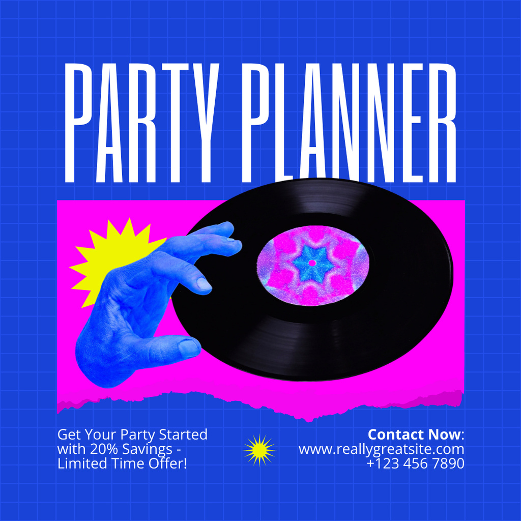 Designvorlage Limited Time Offer on Party Planning Services für Instagram AD