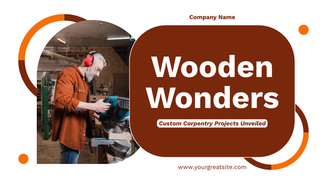 Designvorlage Woodcraft Wonders Promotion für Presentation Wide