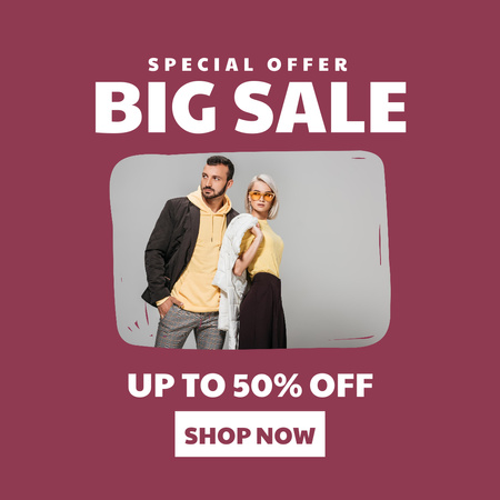 Special Discounts on Fashion Clothes Instagram Design Template