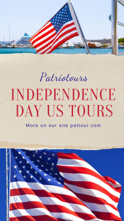 Designvorlage USA Independence Day Tours Offer für TikTok Video