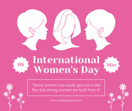 Plantilla de diseño de Frase sobre Mujeres Fuertes en el Día Internacional de la Mujer Facebook 