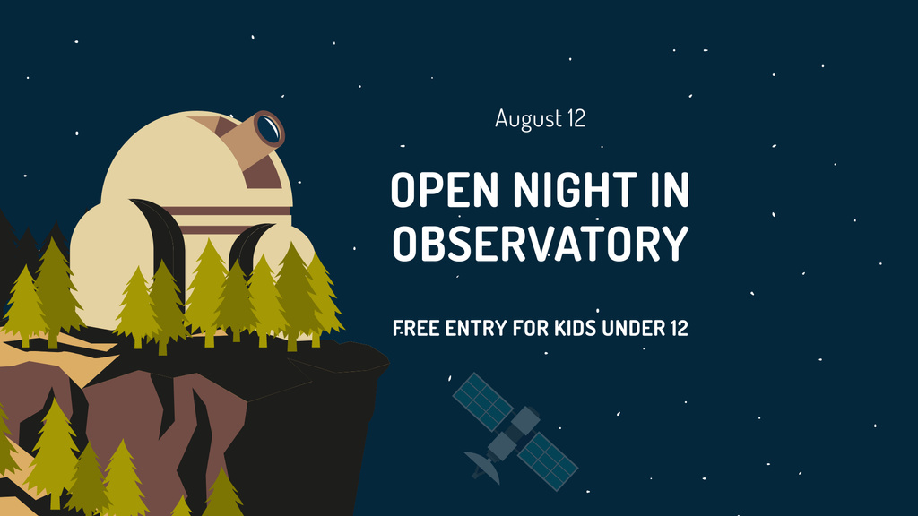Designvorlage Illustration of Night Observatory für FB event cover