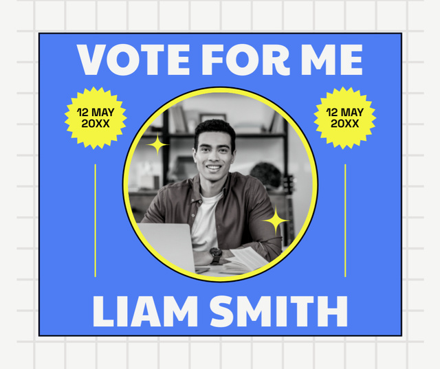 Let's Vote for Young Man Facebook Design Template