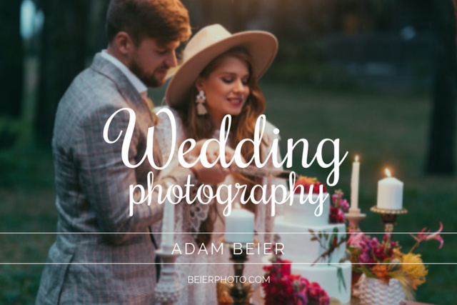 Wedding Photographer Services for Your Special Event Postcard 4x6in Šablona návrhu