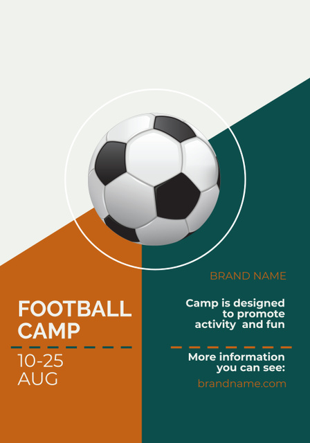 Fun-filled Football Camp Announcement Poster 28x40in Design Template