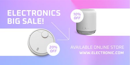 Big Electronics Sale Announcement in Online Store Twitter Design Template